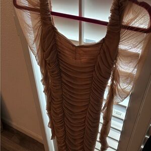 Fashion Nova Did You Mesh Me Ruched Midi Dress